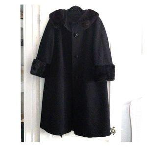 Vintage fur coat w/ mink collar/cuffs winter coat/